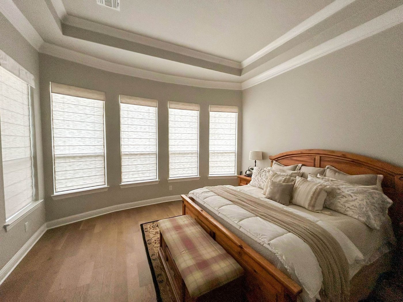 Waxahachie Roman Shades Closed Installed by Love Is Blinds