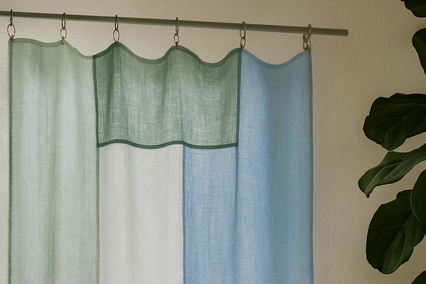 Linen drapery fabric