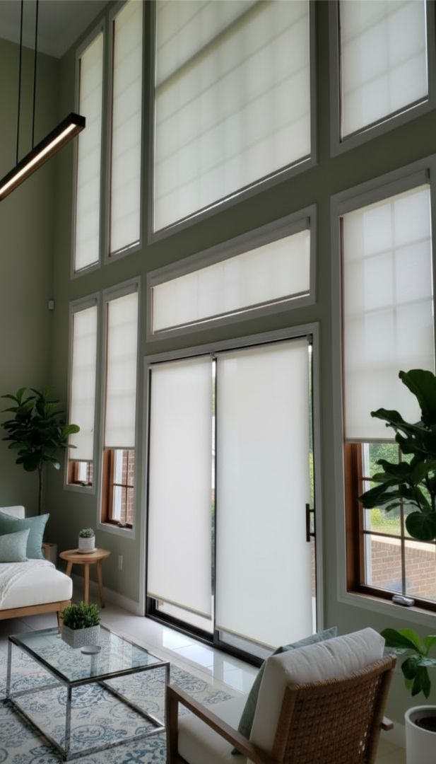 Stylish Blinds and Drapery Ideas for Large Glass Doors