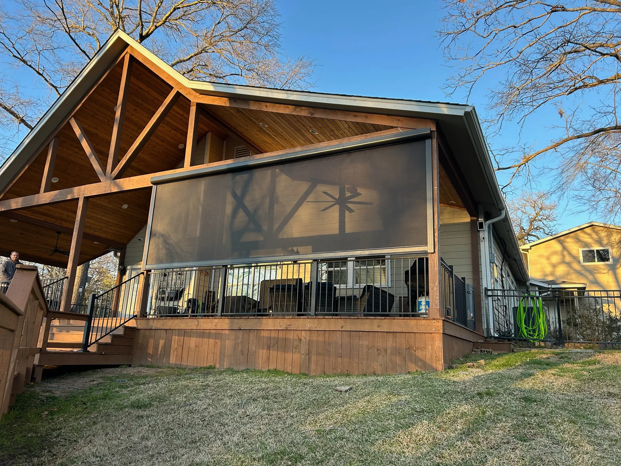Exterior Patio Shades installed in Euless, TX by Love Is Blinds