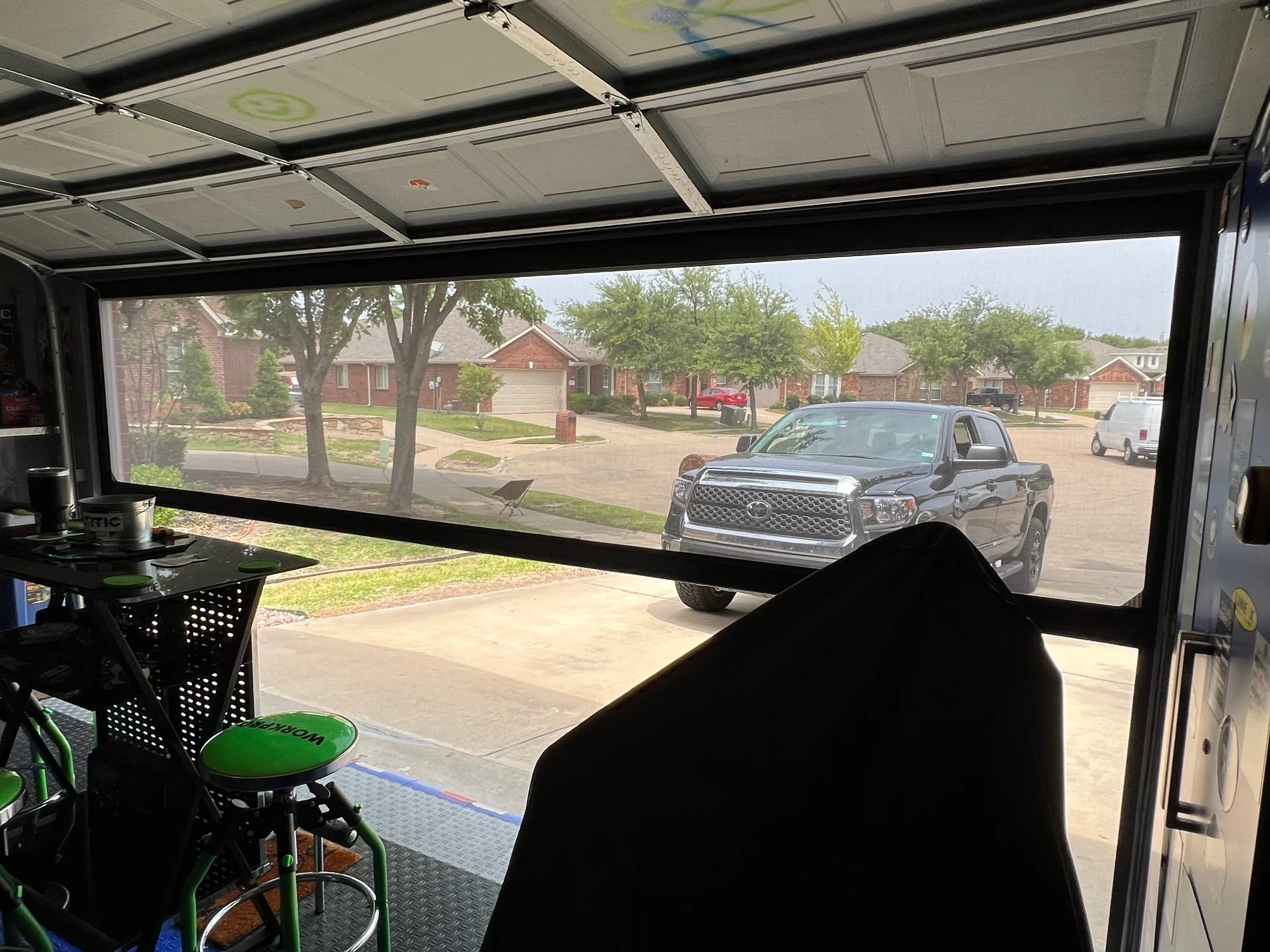 Exterior Patio Shades across a bright Texas window wall