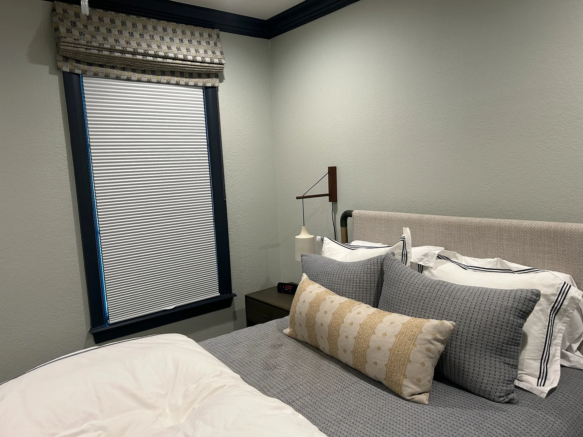 Honeycomb Shades across a bright Texas window wall