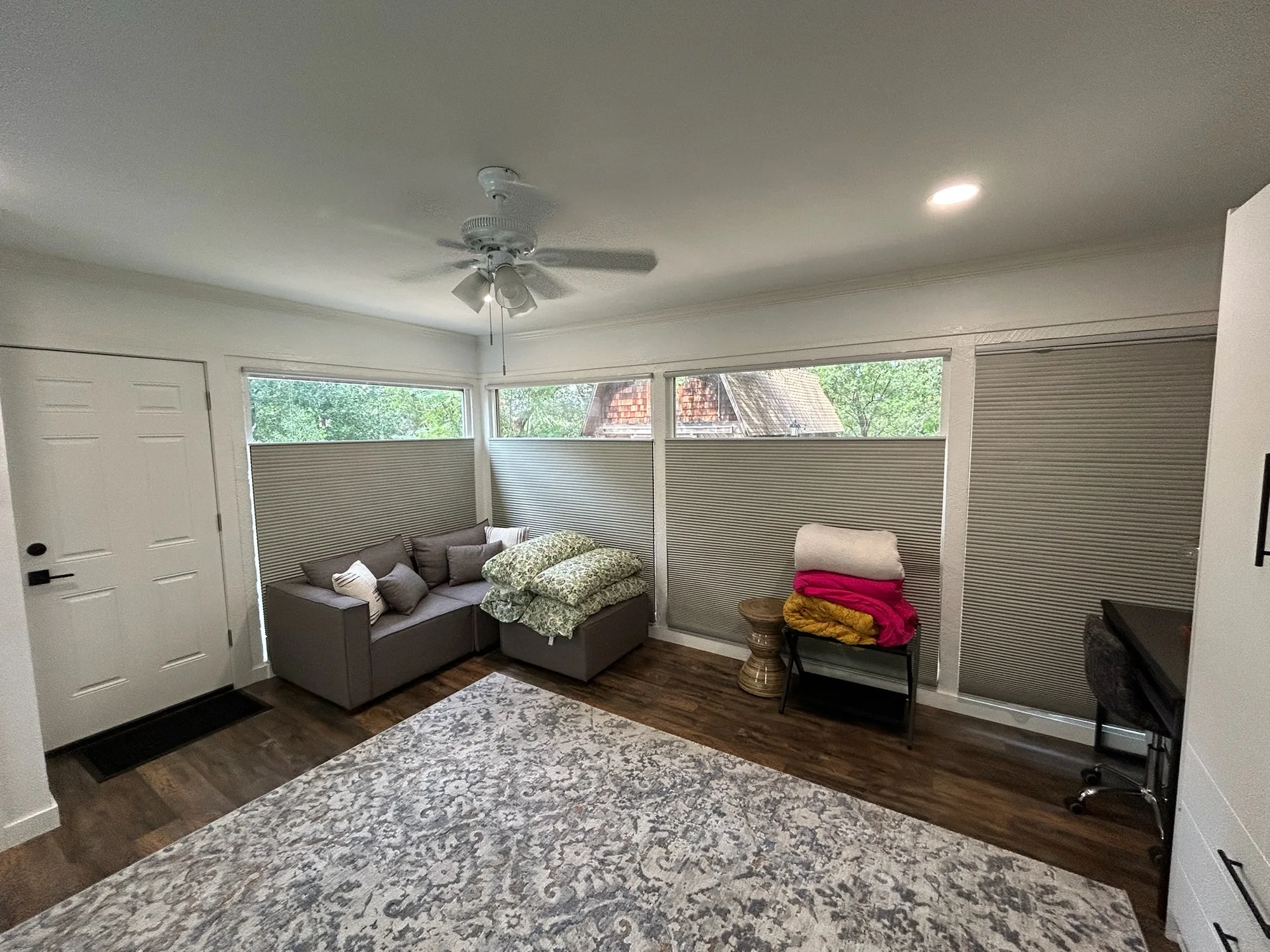 Close-up of Custom Shades installed by Love Is Blinds in Austin, TX