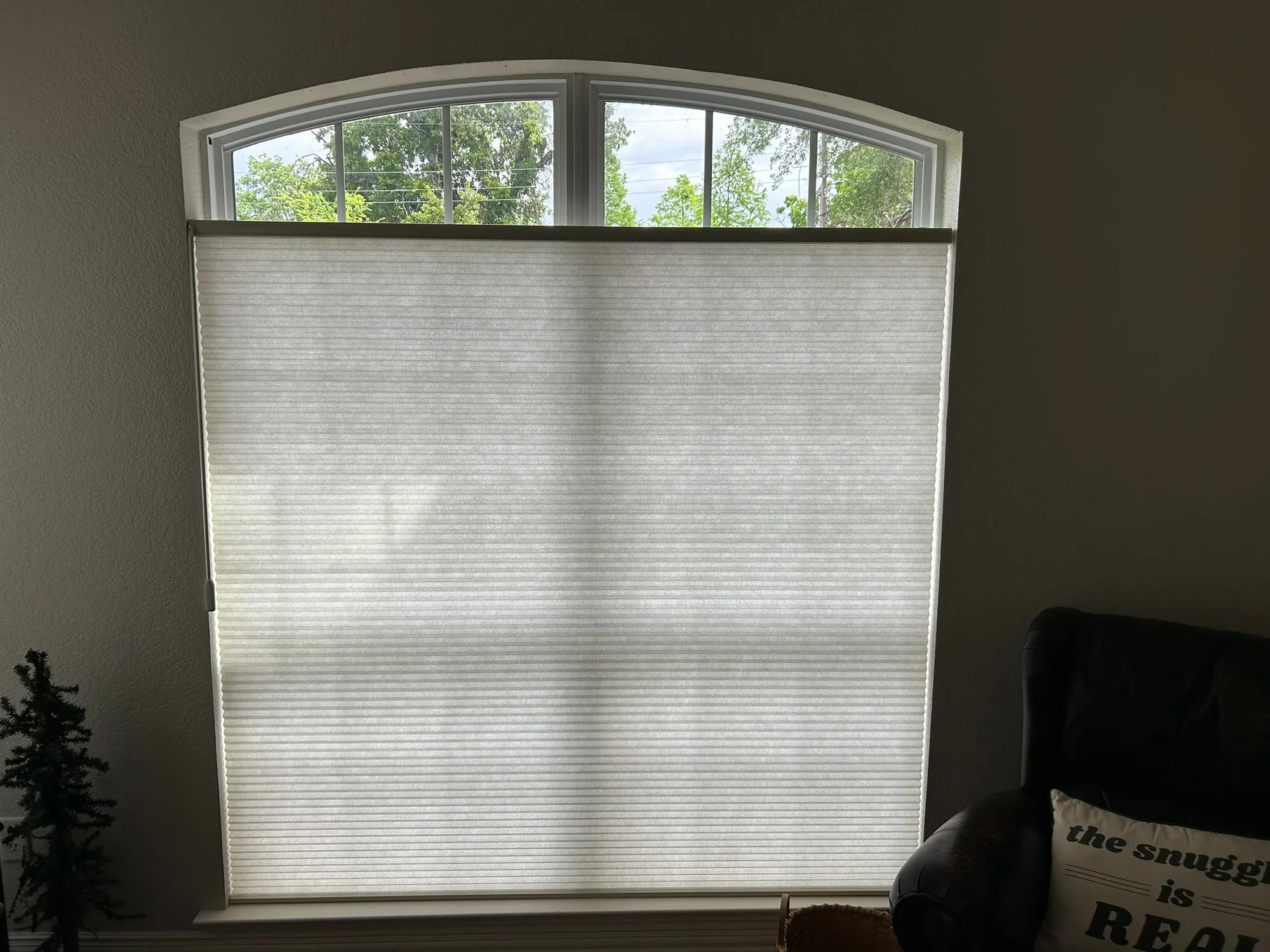 Honeycomb Shades in a finished Love Is Blinds installation