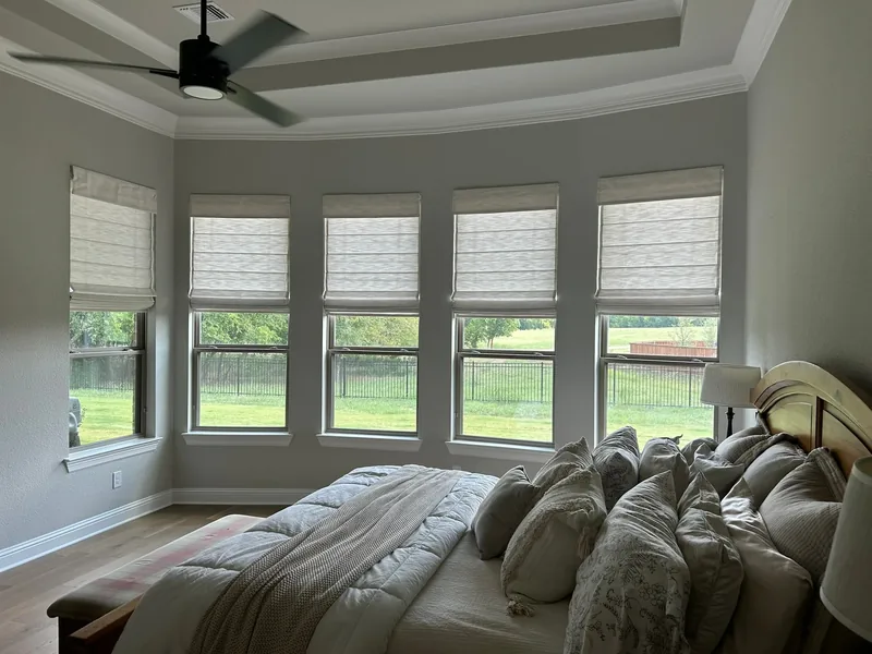 Roman shades in a Texas sitting room