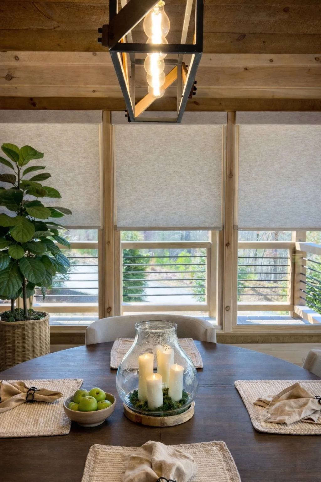 Roller Shades in a finished Love Is Blinds installation