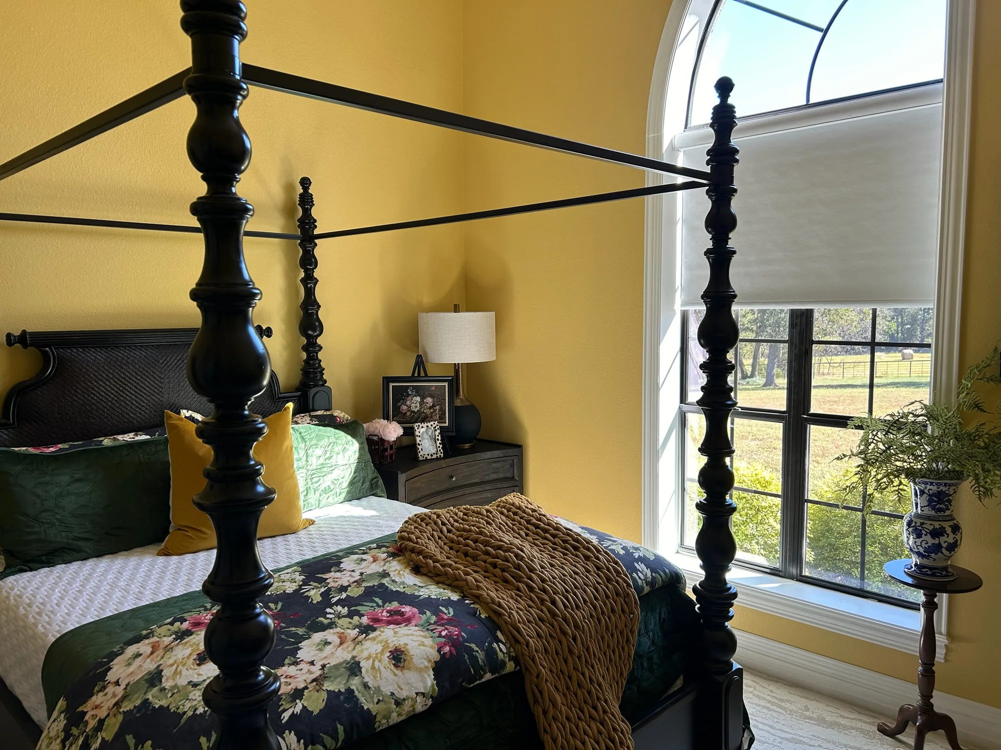 Close view of Roller Shades installed by Love Is Blinds