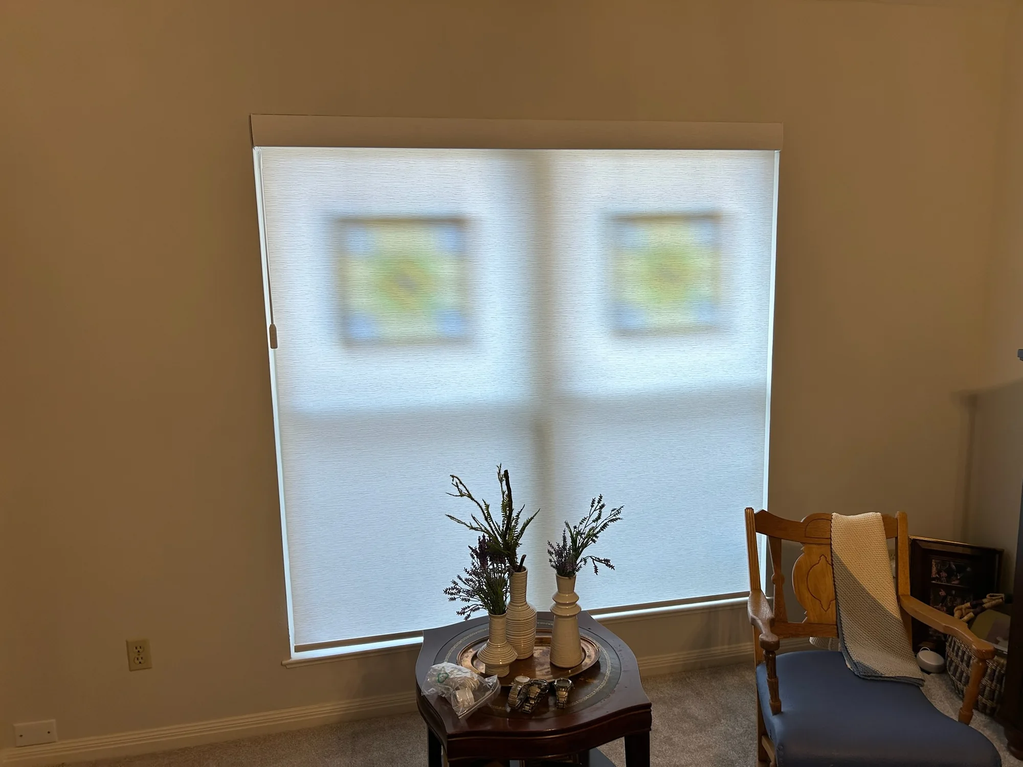 Roller Shades in a finished Love Is Blinds installation
