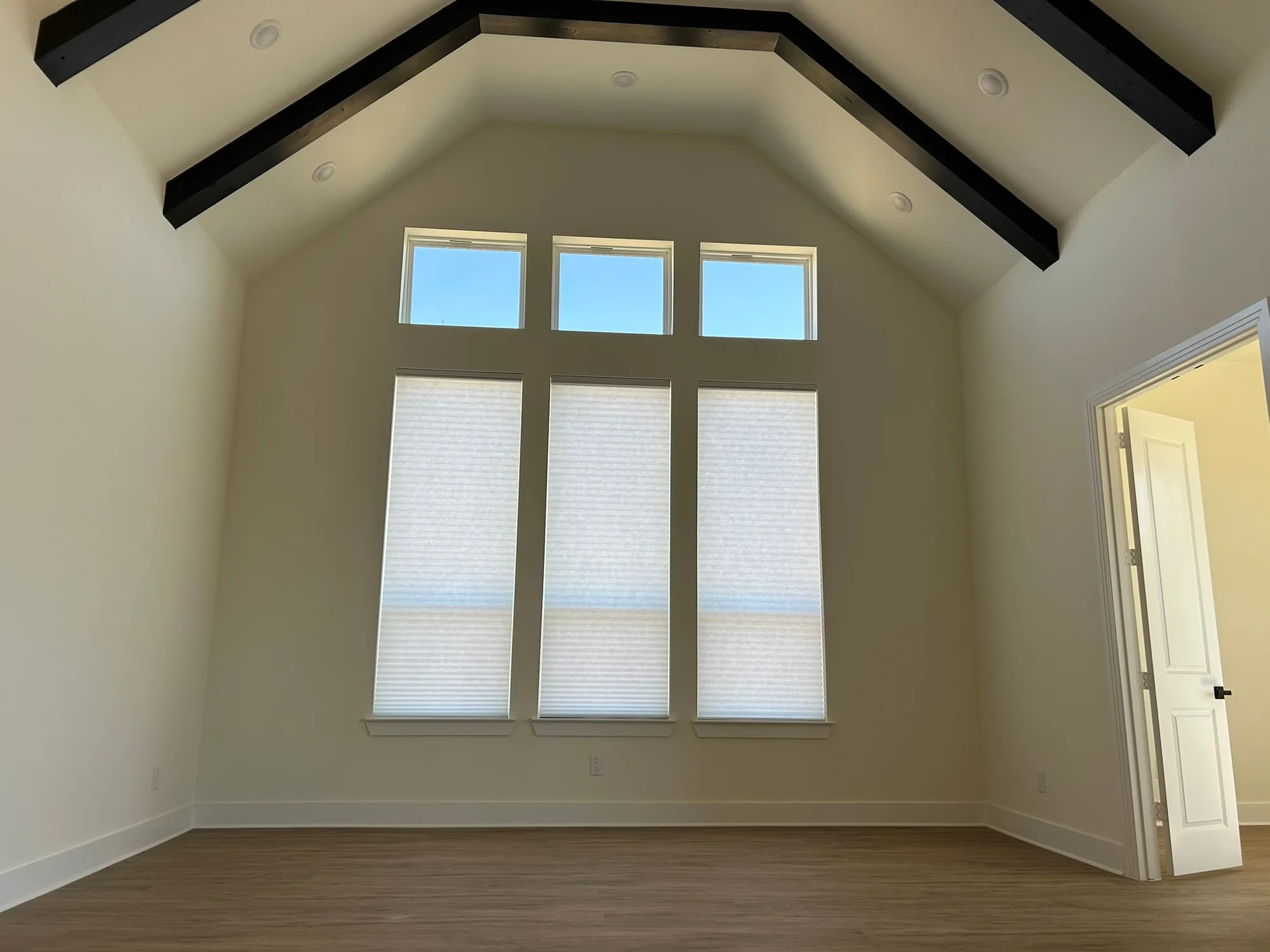 Roller Shades across a bright Texas window wall