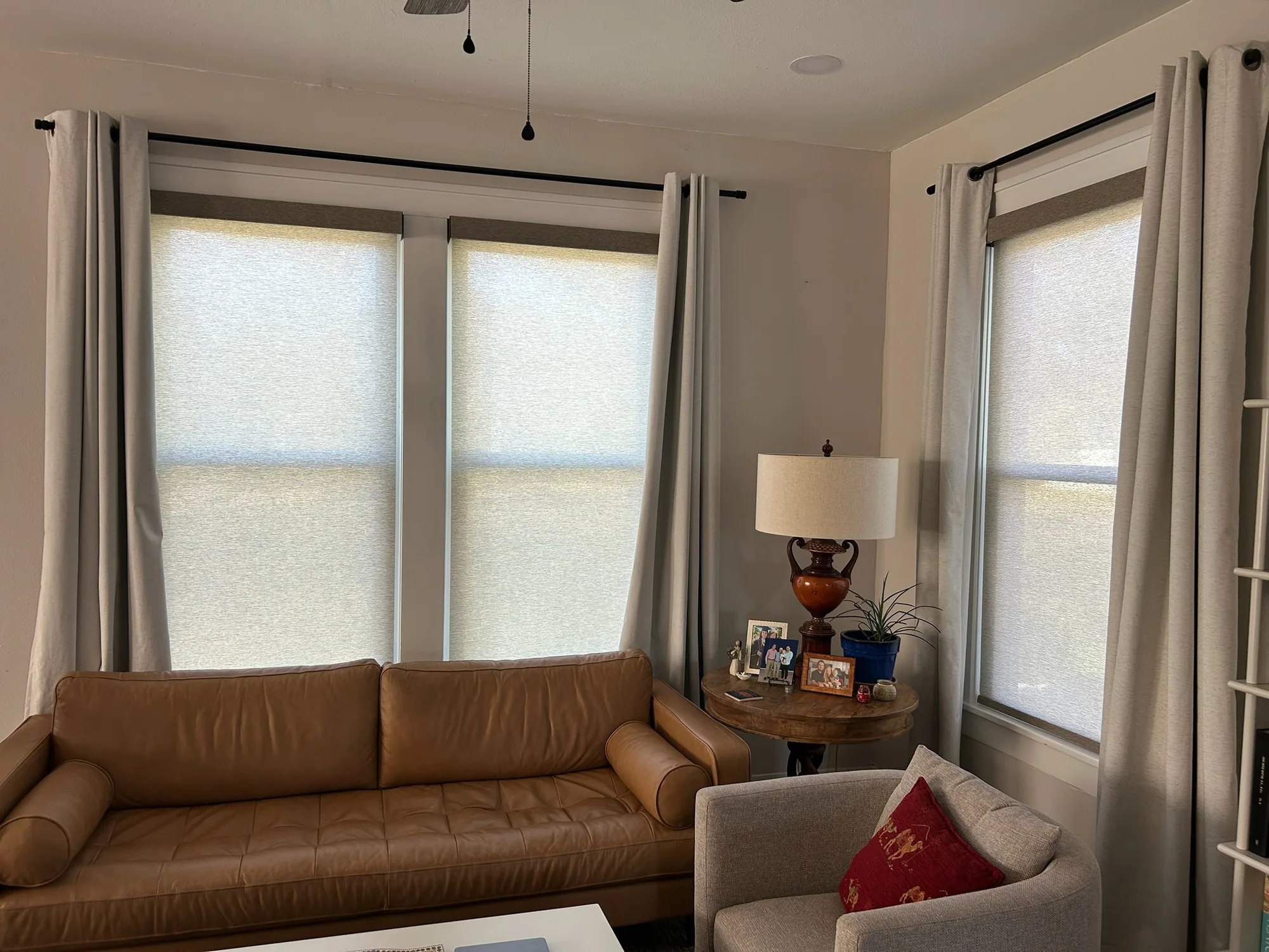 Roller Shades in a finished Love Is Blinds installation