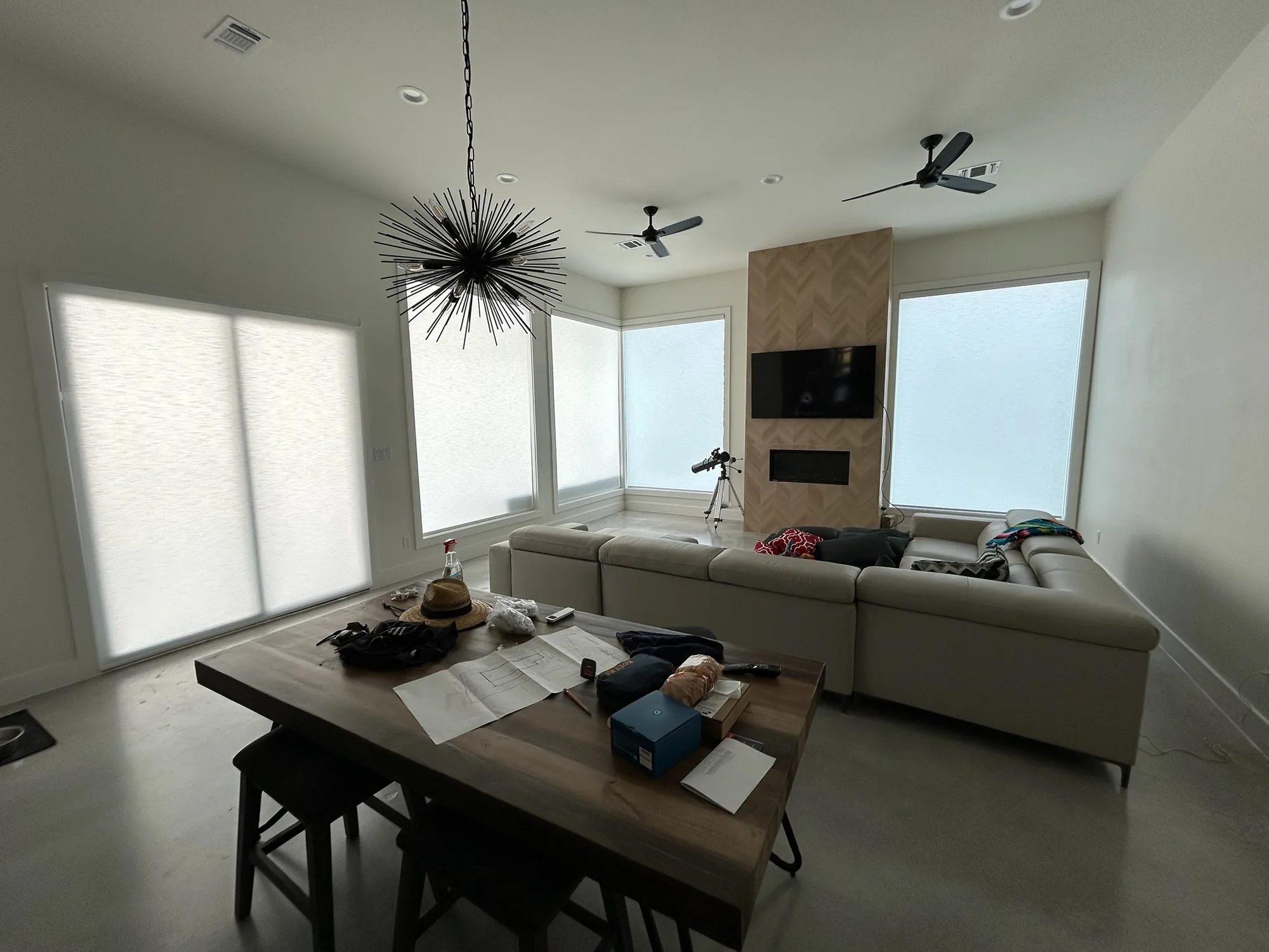 Roller Shades in a finished Love Is Blinds installation