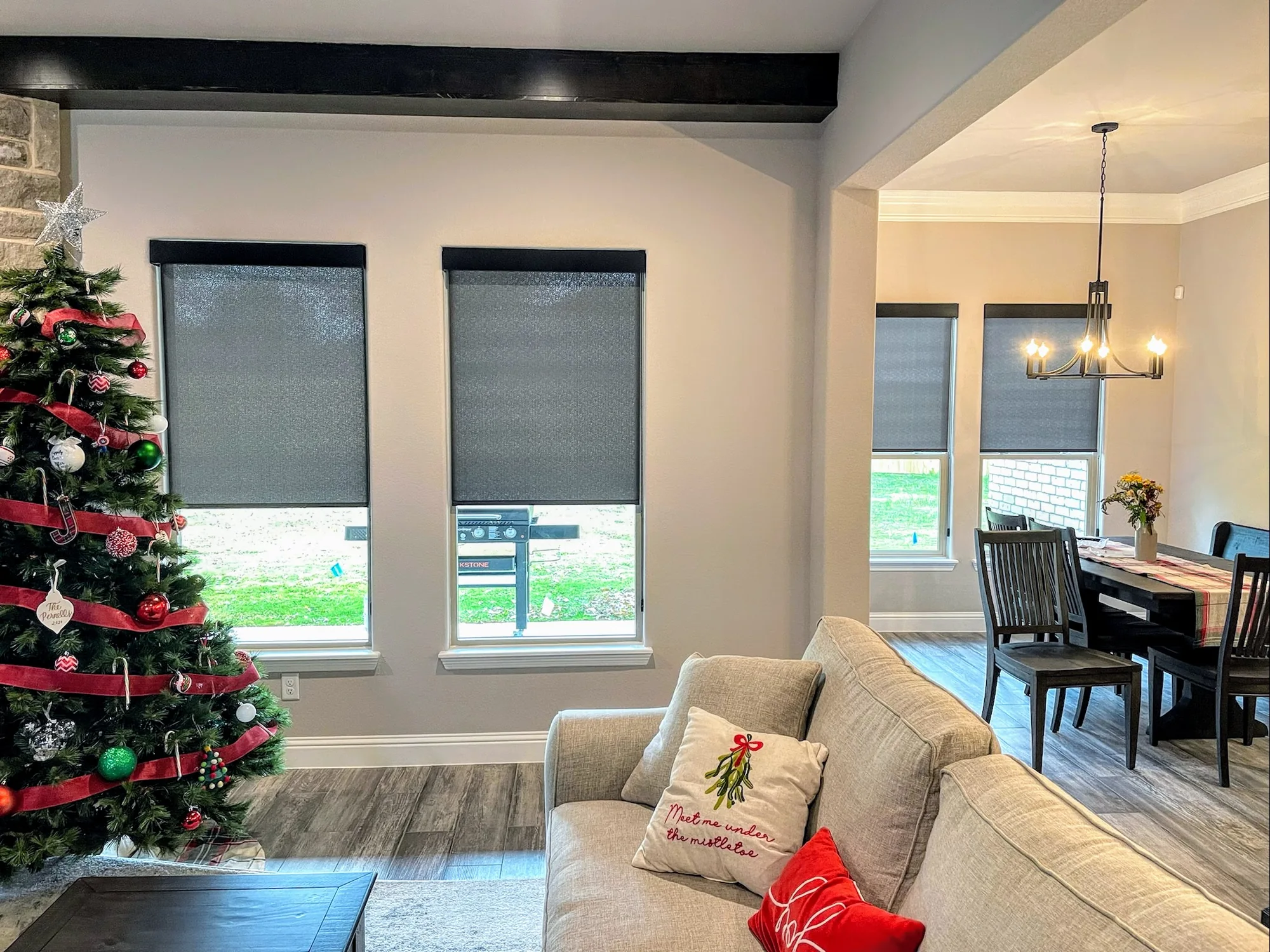 Roller Shades shading a Texas room