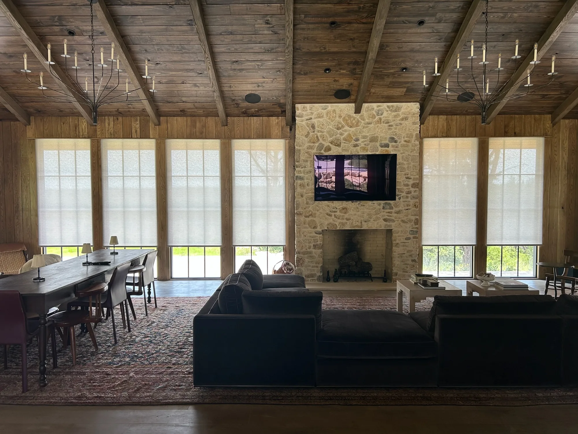 Close view of Roller Shades installed by Love Is Blinds