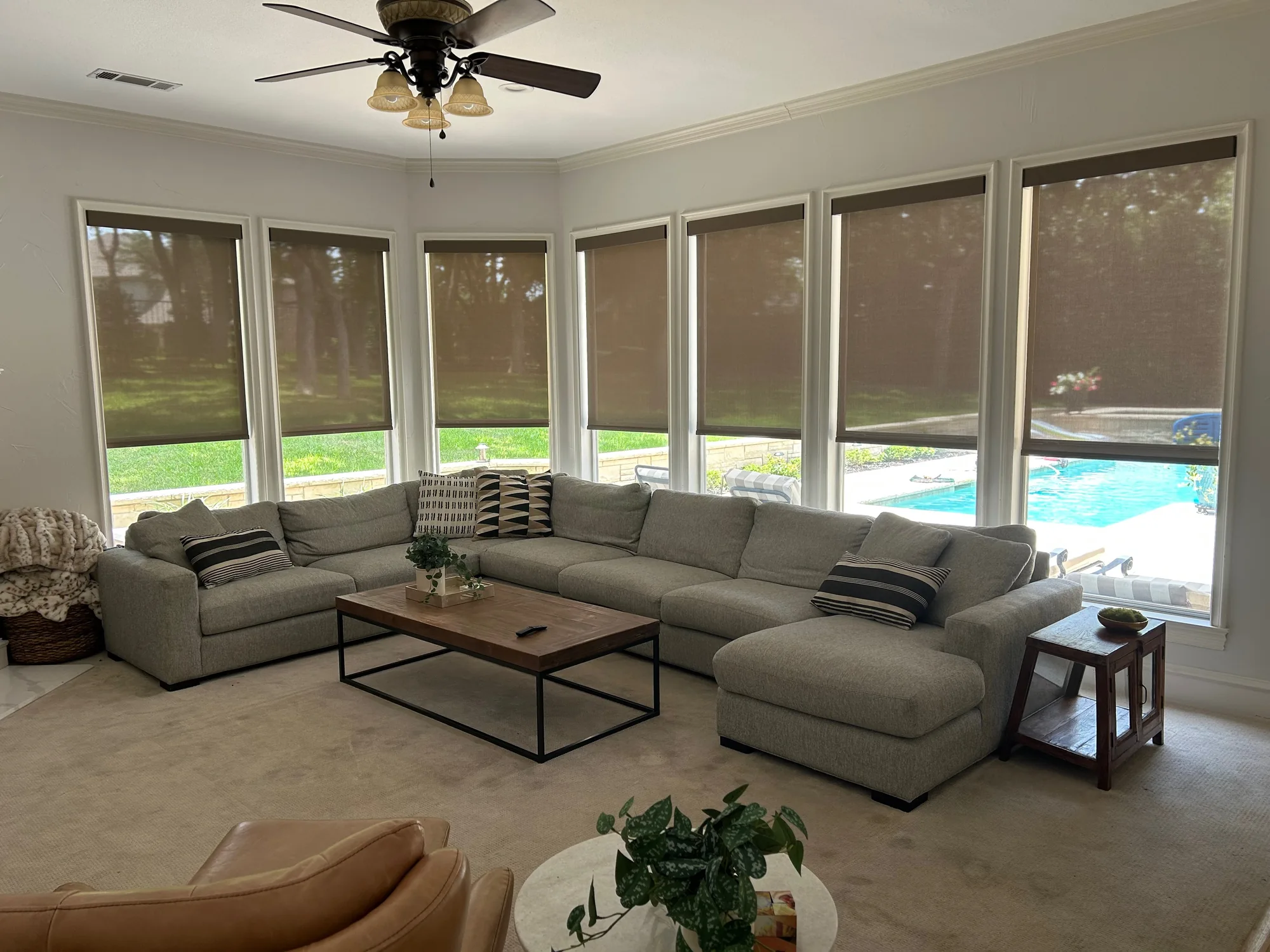 Roller Shades fitted to the window opening by Love Is Blinds