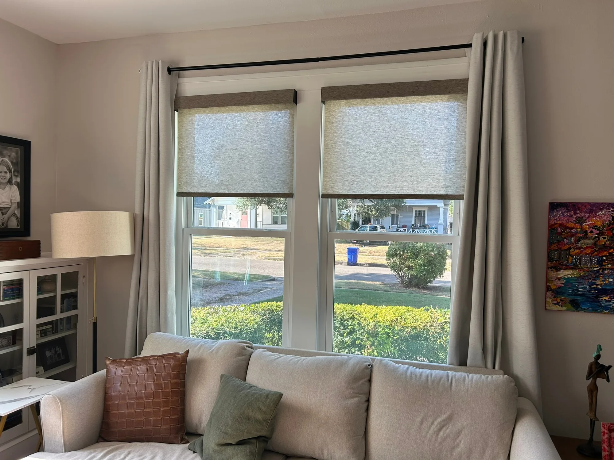 Roller Shades in a finished Love Is Blinds installation