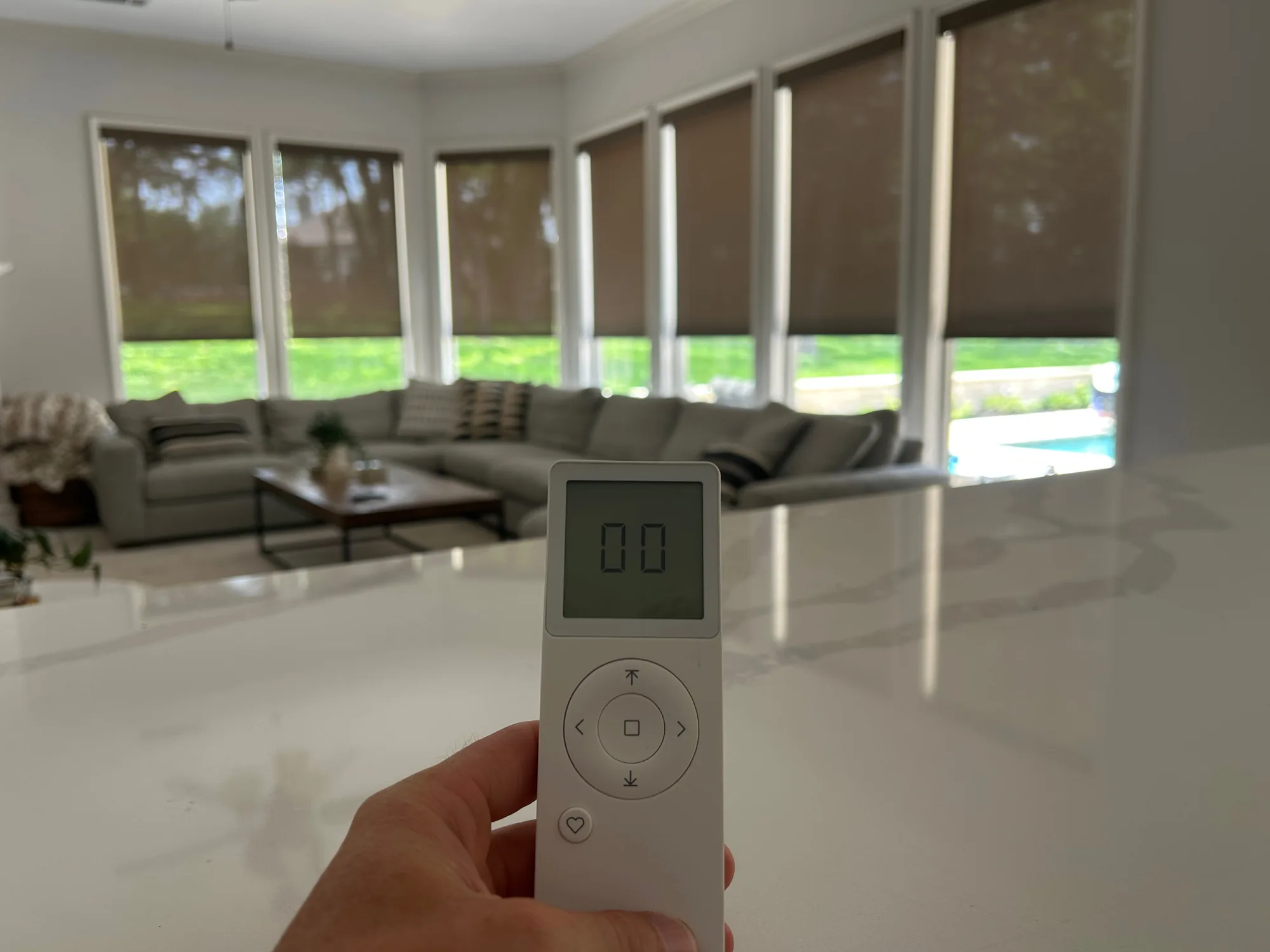 Roller Shades shading a Texas room