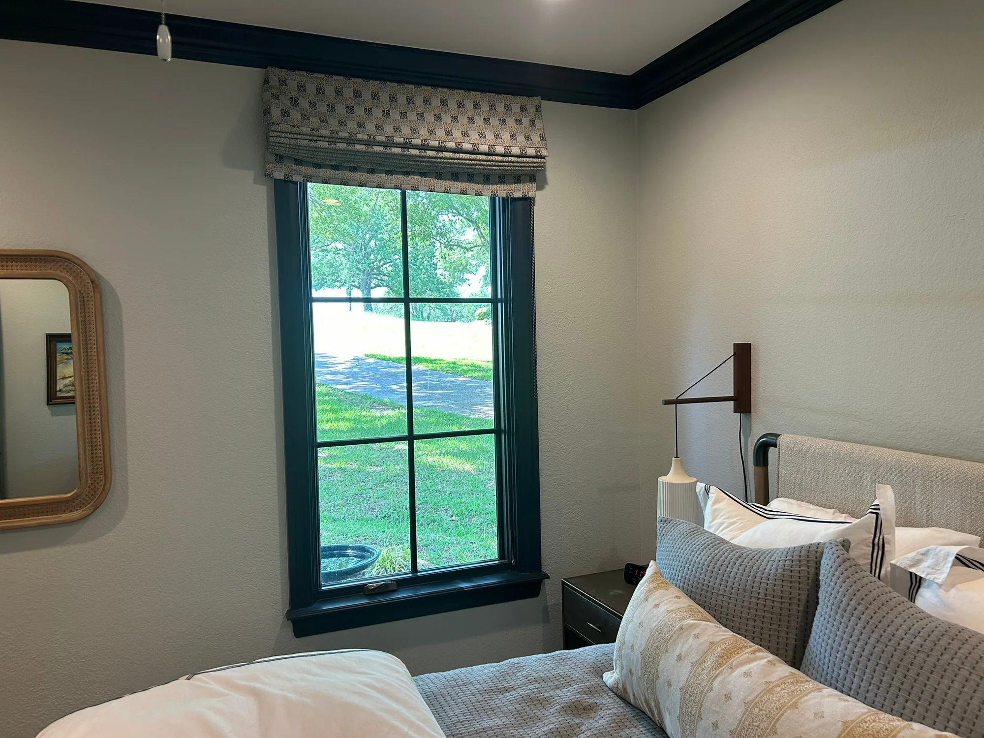 Close view of Roman & Woven installed by Love Is Blinds
