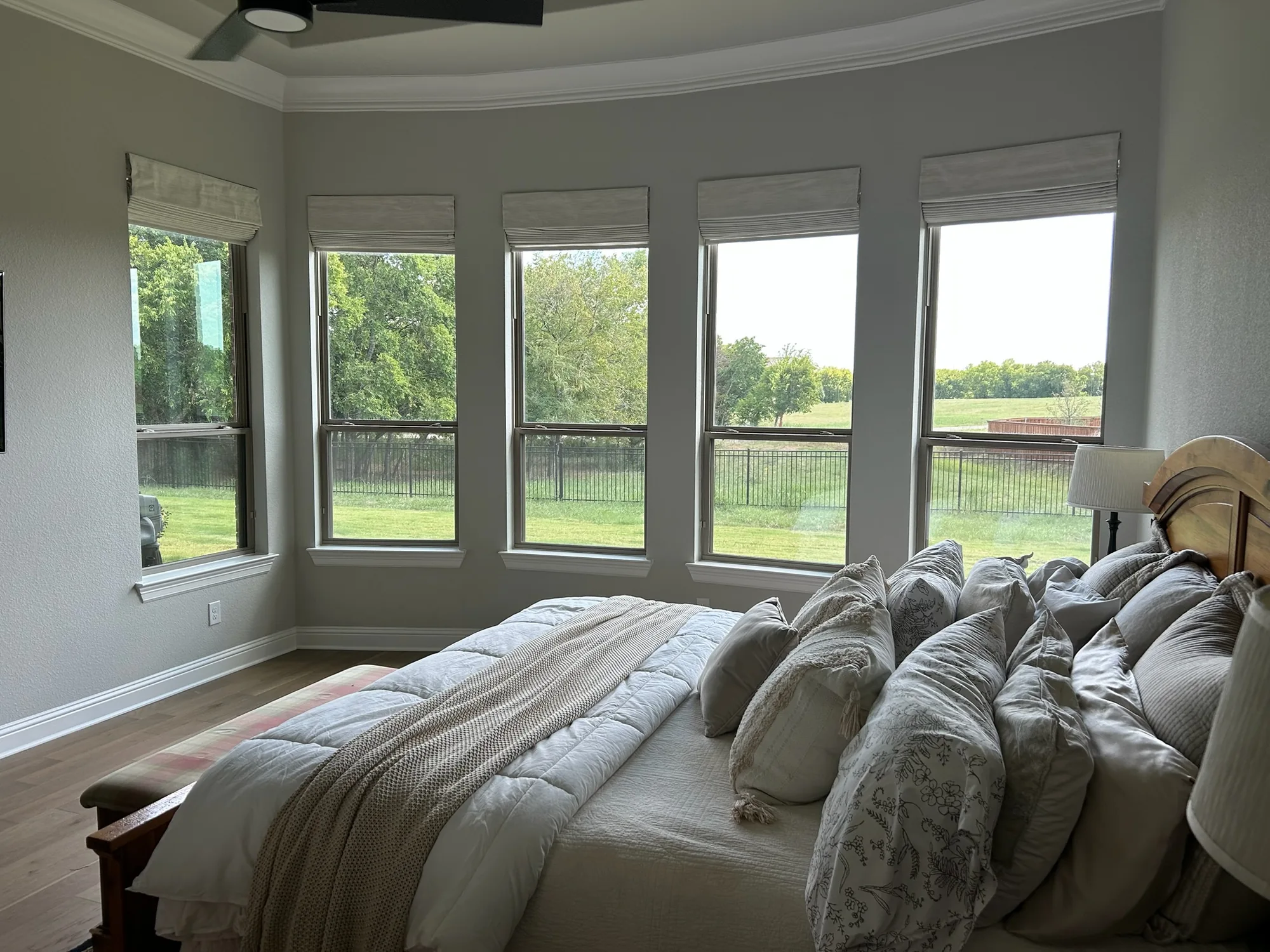 Roman & Woven fitted to the window opening by Love Is Blinds