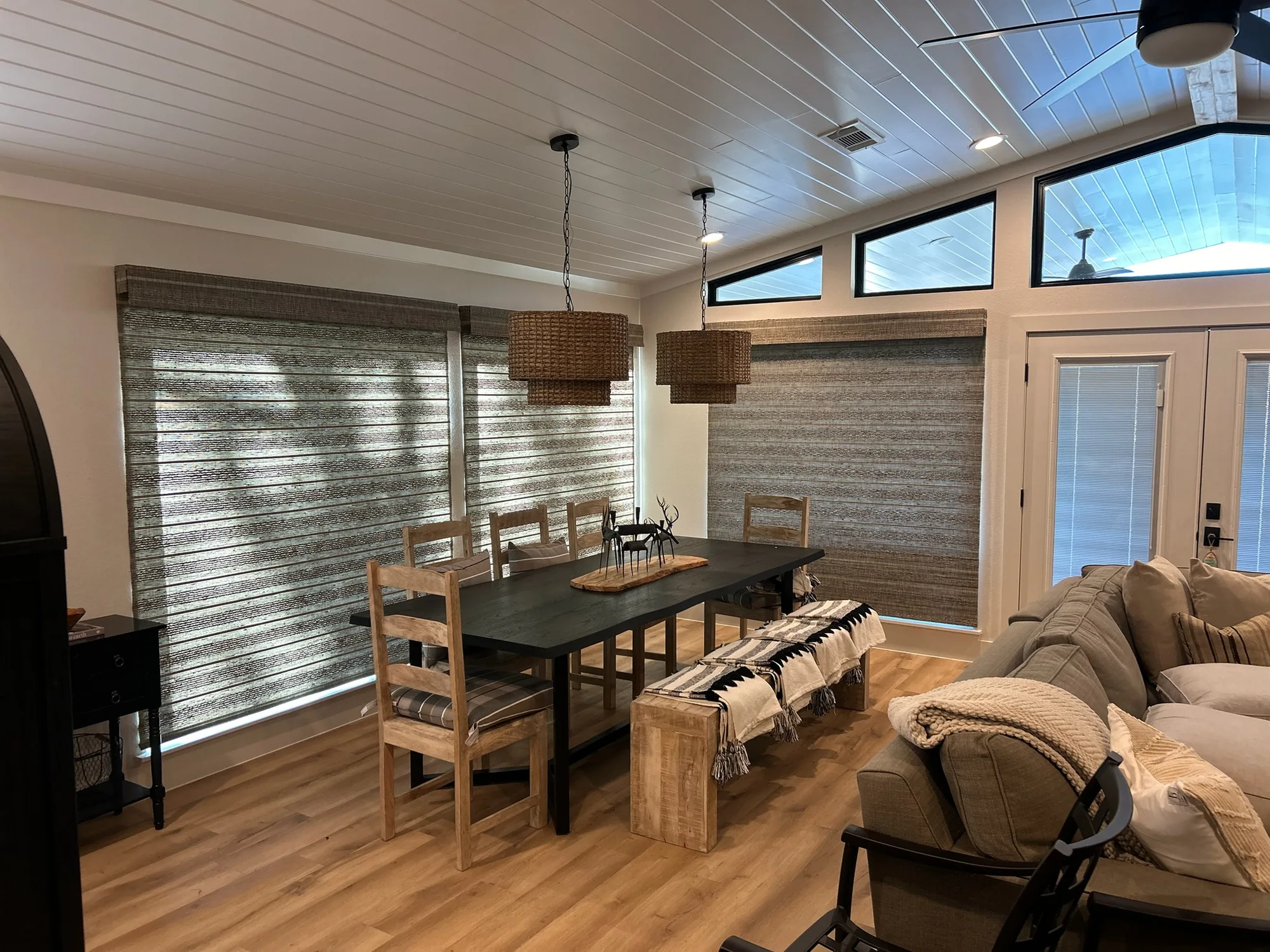 Roman & Woven fitted to the window opening by Love Is Blinds