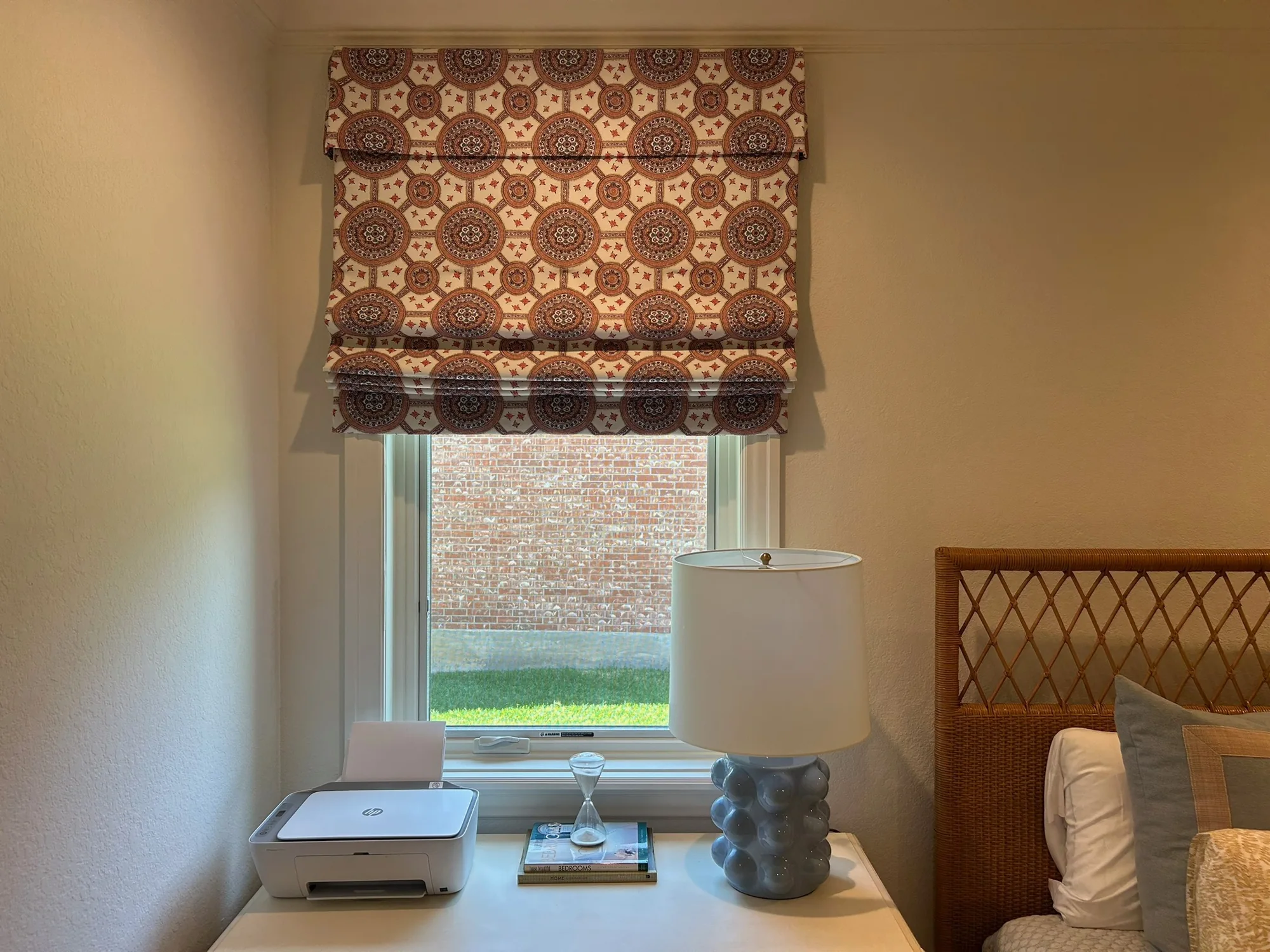 Close view of Roman & Woven installed by Love Is Blinds