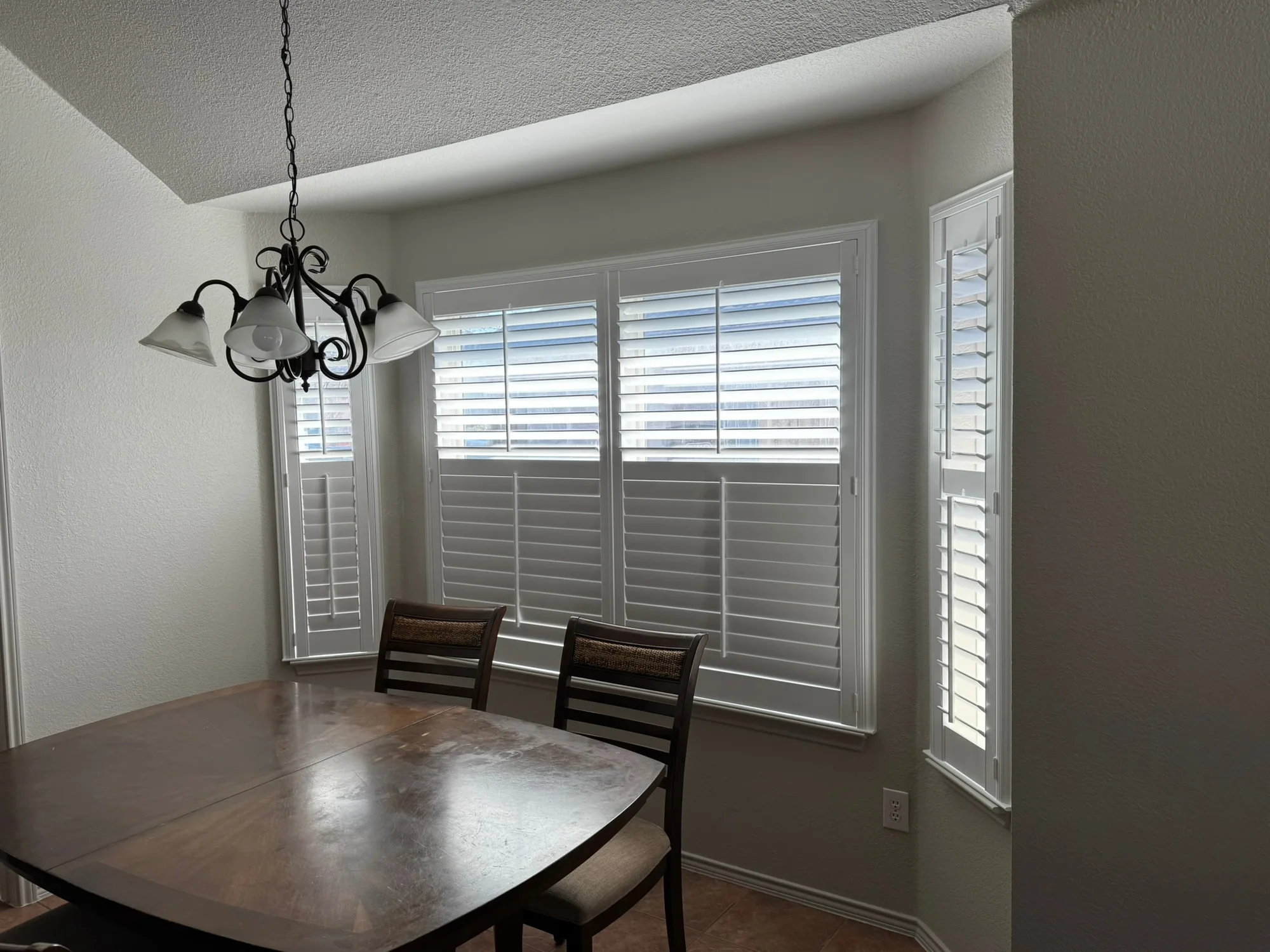 Close view of Custom window treatments installed by Love Is Blinds