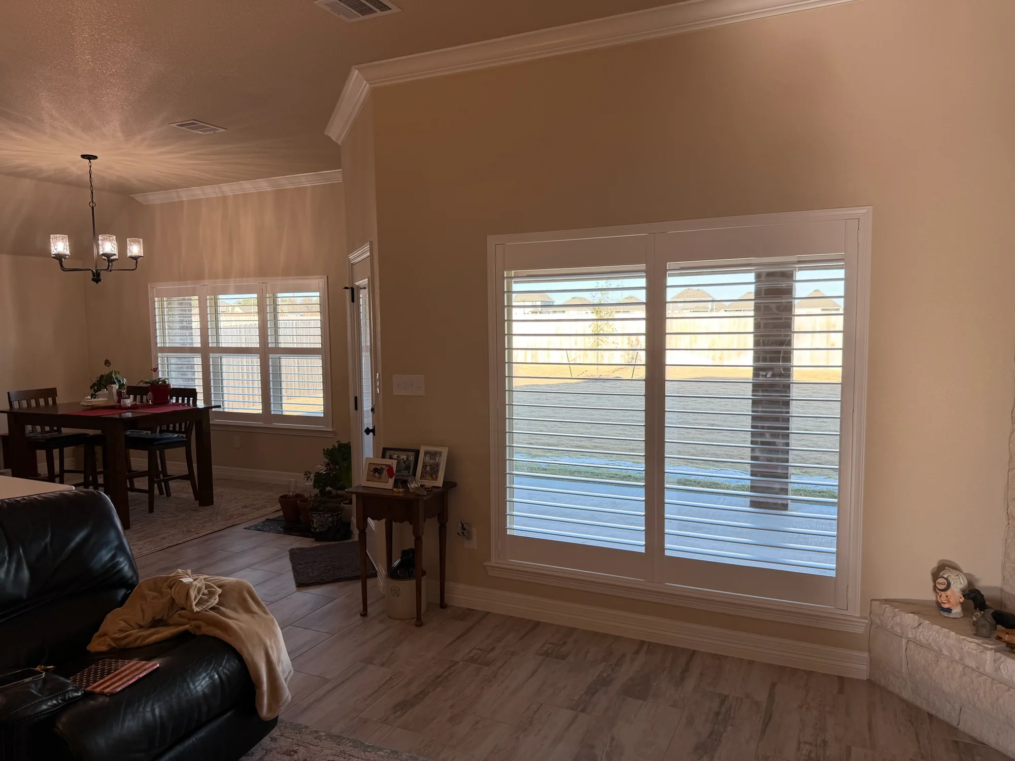 Close view of Plantation Shutters installed by Love Is Blinds